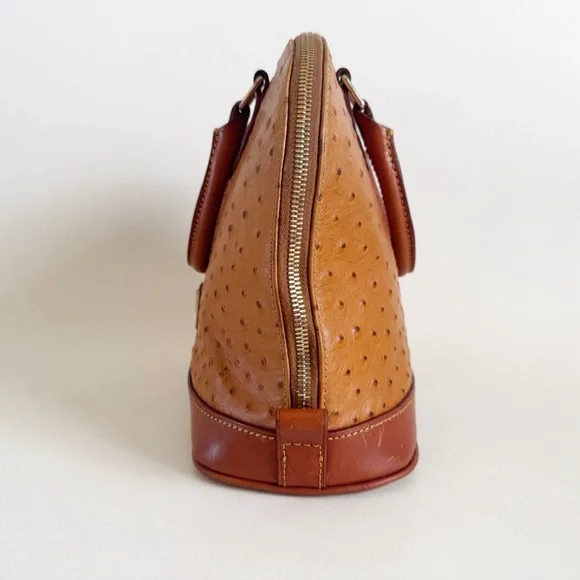 Dooney & Bourke Ostrich Zip Zip Satchel Bag Shoulder Crossbody Leather Old Money - Picture 5 of 16